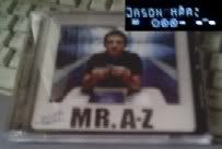 the Mr. A-Z cd, and inset  LCD display of Jason playing on my component