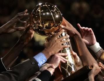 san antonio spurs with the trophy. game 7: DET 74, SA 81