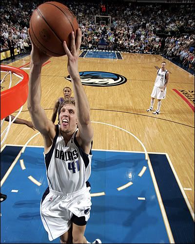 Dirk Nowitzki dunks against Phoenix; Jun 1 2006.  Photo NBA.com