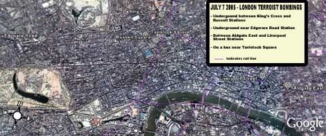 Map of July 7 2005 London terrorist attacks.  Click to enlarge.