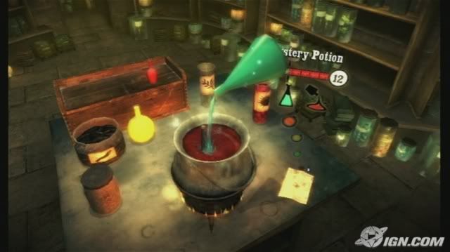 how to make potions in the harry potter wii game