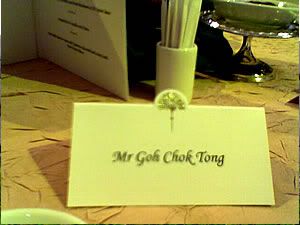 Goh Chong Tong's Name Tag