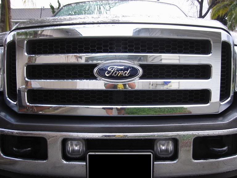 grille is in good shape there are no cracks the ford emblem sign has a