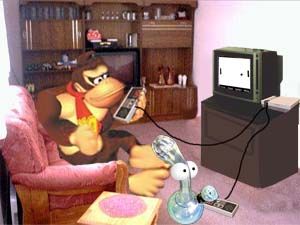donkey kong playing pong with a spong bong