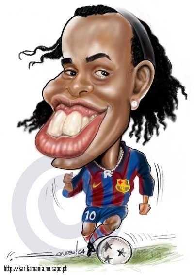 Caricatura Ronaldinho Gaucho Barcelona