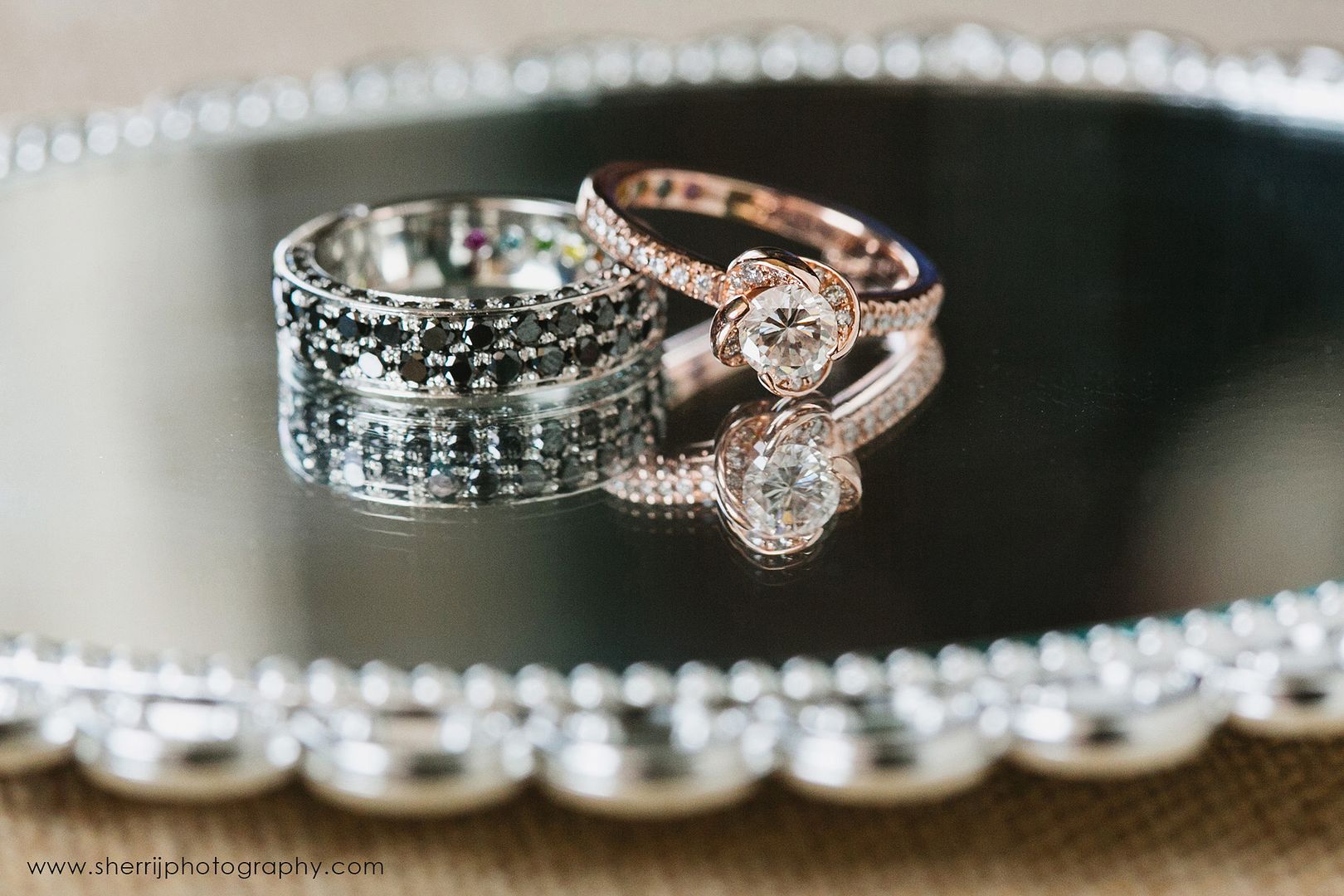 custom diamond wedding ring black