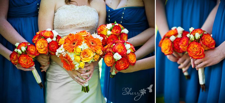 orange blue wedding colors