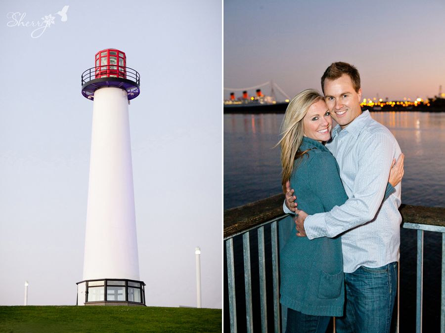 long beach engagement session lighthouse