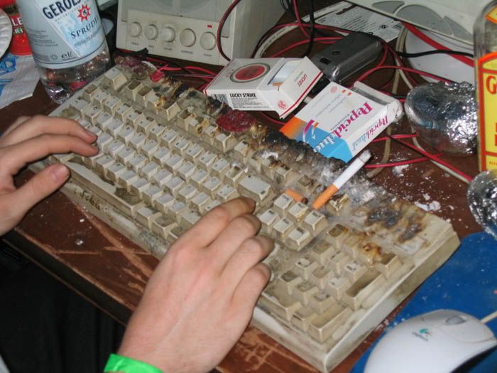 el teclado de un servidor