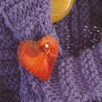 Warm Heart :: Needlefelted Wool Heart Pin