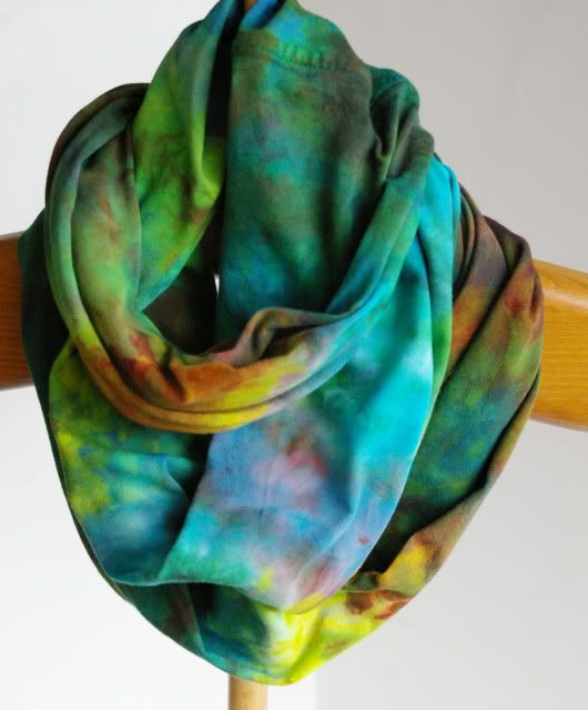 Infinite Swag :: Hand Dyed Jersey Cotton Circle Scarf (Rivers of Rain)