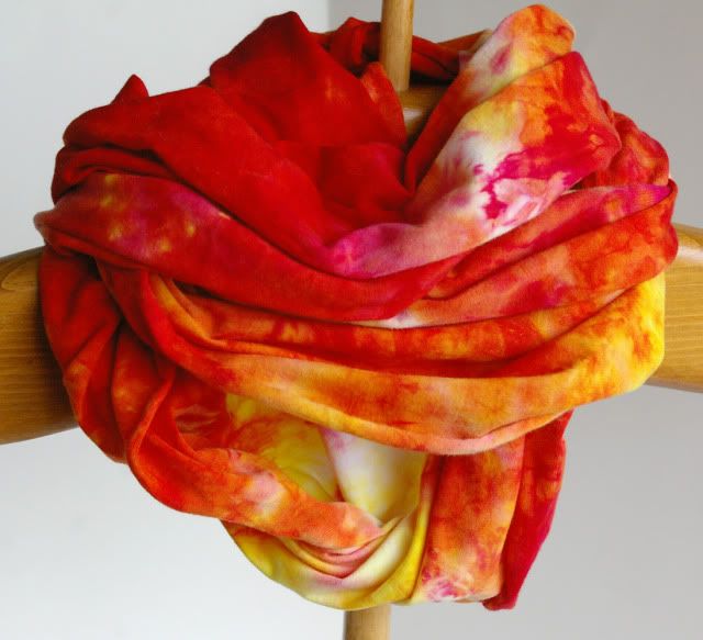 Infinite Swag :: Hand Dyed Jersey Cotton Circle Scarf (Combustible)