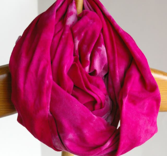 Infinite Swag :: Hand Dyed Jersey Cotton Circle Scarf (Raspberry Puree)