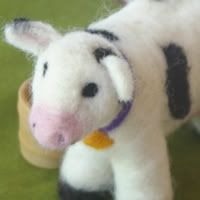 Big Bad Bessie (with the M-I-L-K) Needlefelted Cow
