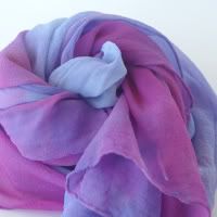 Feminine Mystique ::  Violets (Hand Dyed Chiffon Silk Scarf, 22 x 90")