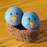 BTRT ~ Bluebird on My Shoulder (Felted Wool Ball)