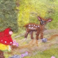 On the Way to Grandmother's House (Wool Felt Painting)