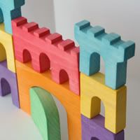 Enchanted Castle (Hand Dyed Wooden Blocks, Set of 9)