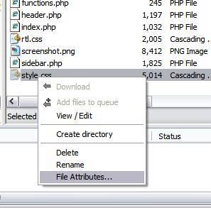 Seleccionar File Attributes