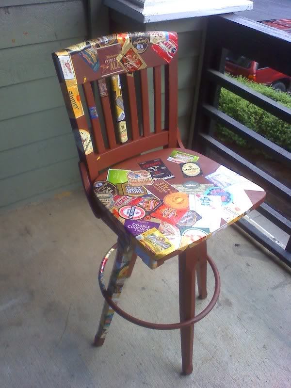 beer labels chair