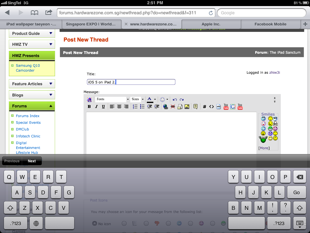iOS 5 on iPad 2. - www.hardwarezone.com.sg