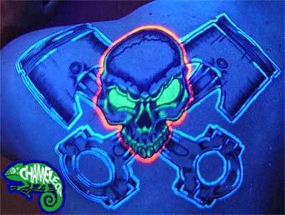 Black Light Skull and Bones