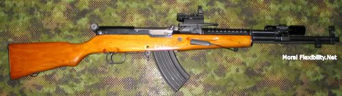 Reflex sight mounted on SKS-D