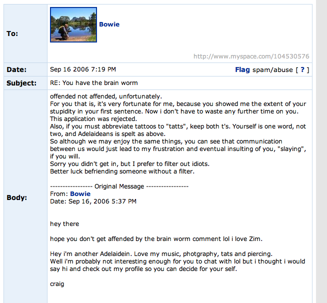 a tad petty, but a painfully precise example of a successful slaying