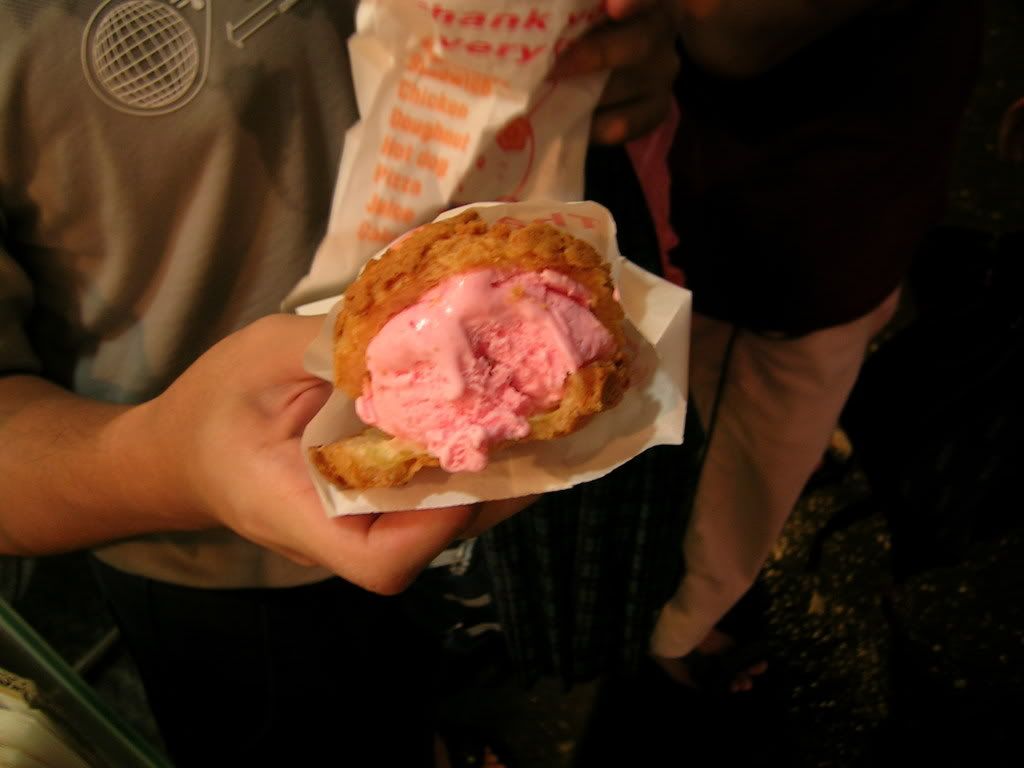 Ice cream in baked pastry puff