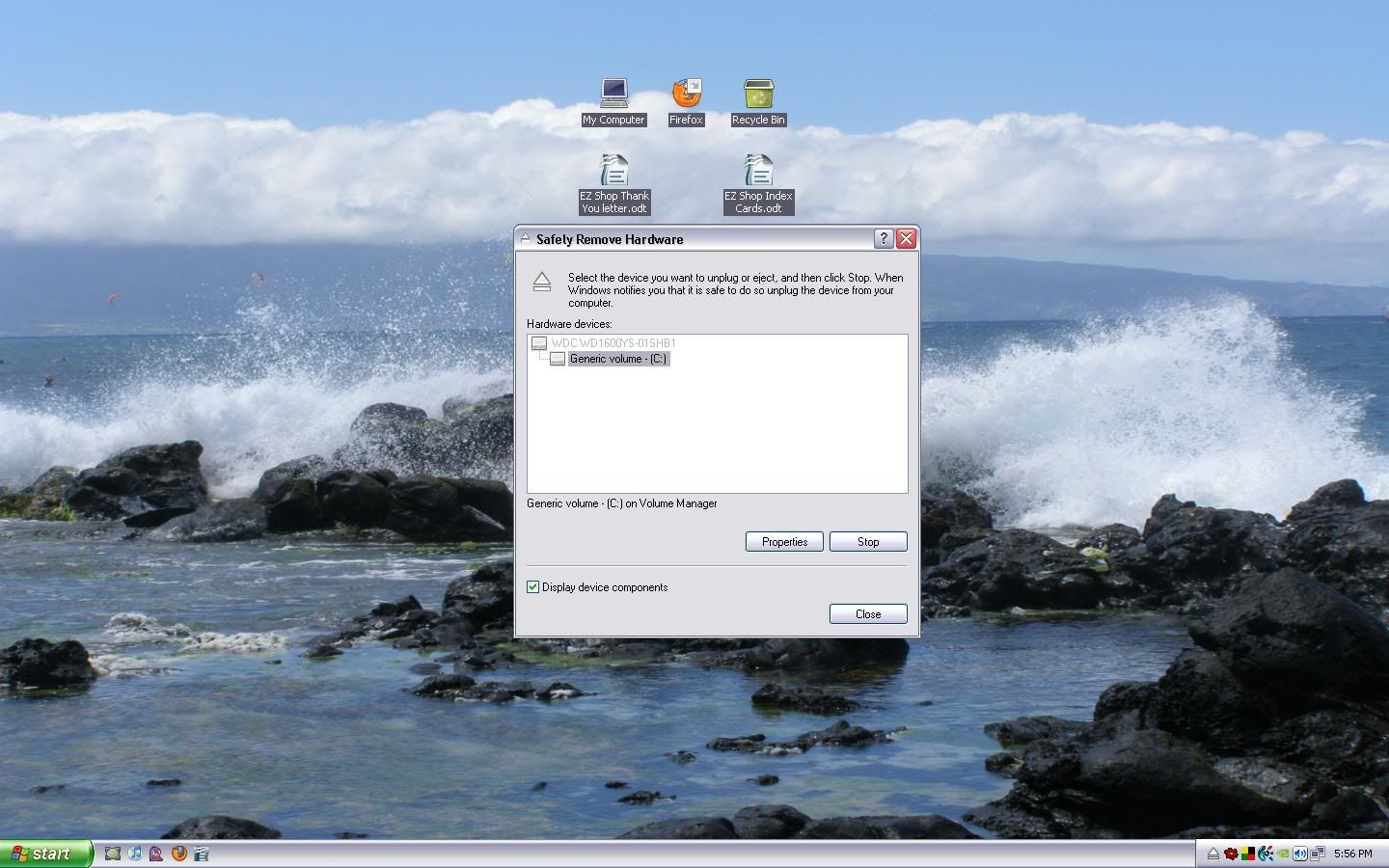 Why is my hard drive listed in the safely remove hardware?