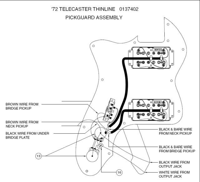 wiring a 1972 thinline - Telecaster Guitar Forum fender telecaster thinline wiring diagram 
