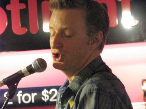 Billy Bragg at HMV: photo by Michael Ligon