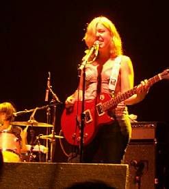 Sleater Kinney's Carrie Brownstein and Janet Weiss[Corin Tucker out of frame] @ The Phoenix: photo by Mike Ligon