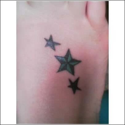 Nautical stars foot tattoo,feet tattoos,nautical stars