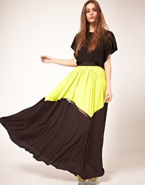 colorblock maxi skirt