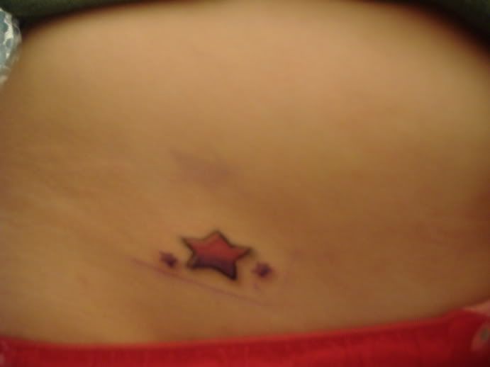 hip bone tattoo. star tattoo on hip bone. getting a star tattoo and