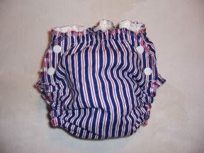 USA Stripes Serged Heavy Wetter Fitted size Large Side Snap