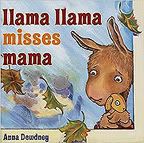 cover of the book, with llama looking out the window