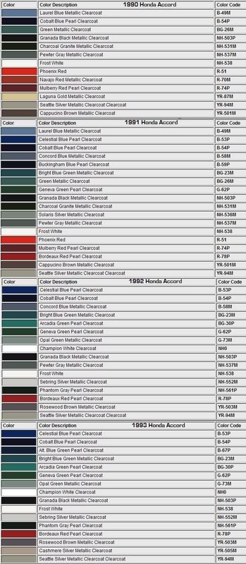 Honda goldwing paint colors and codes #2