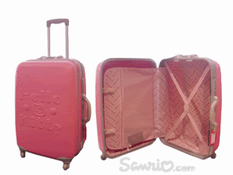 celia's Hello Kitty hard-case suitcase