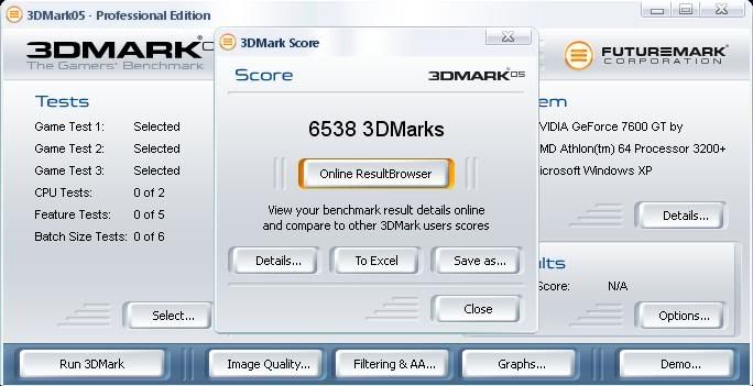 3DMark 05 Score: 6538 just a question guys, is it possible to voltmod 76GTs