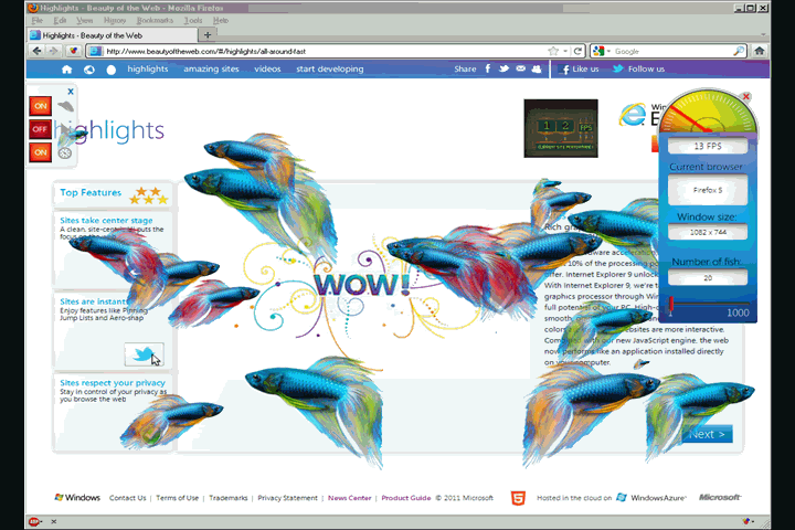 Fish swimming over desktop