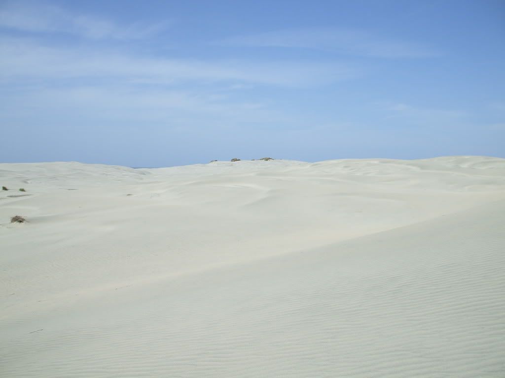 Expanse of white sand