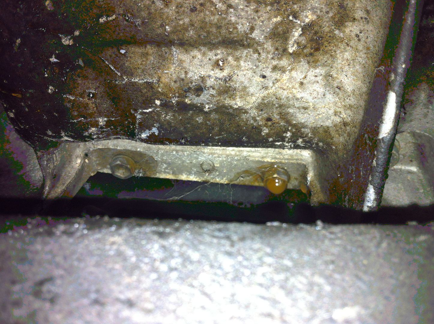 radiator fluid leaking from transmission hole at the bottom Toyota