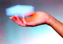 Aerogel looks like a hologram when you hold it.