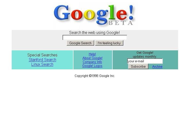 google 1998. By the end of 1998, Google had