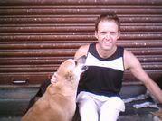 Jean-Paul and street dog (ala best friend)