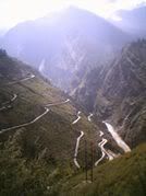  The winding roads in the Himalayas of India 