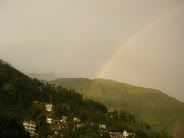 Rainbow over Mcled Ganj during monsoon season