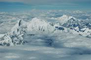 Mt Everest see from the plane 